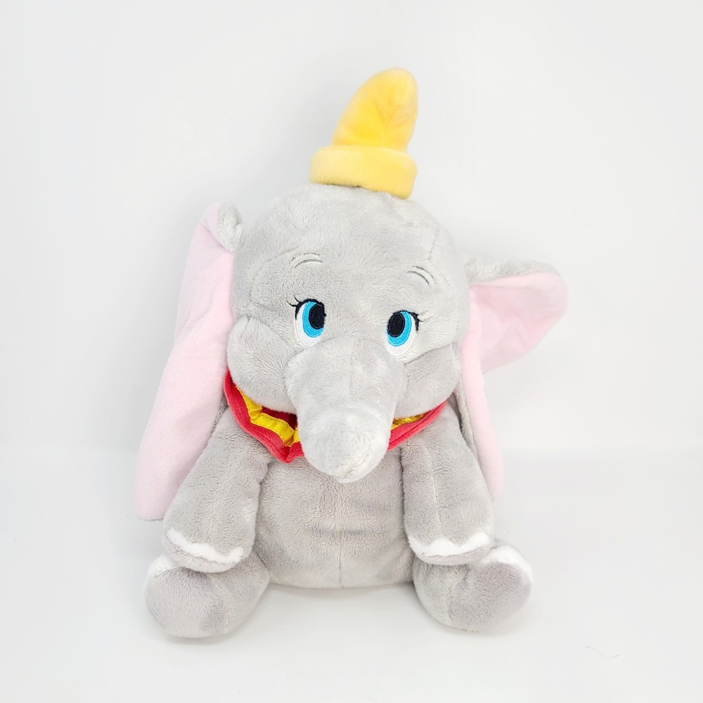 Disney Store Dumbo Plush Elephant Toy 12" Yellow Hat Movie & Book Character